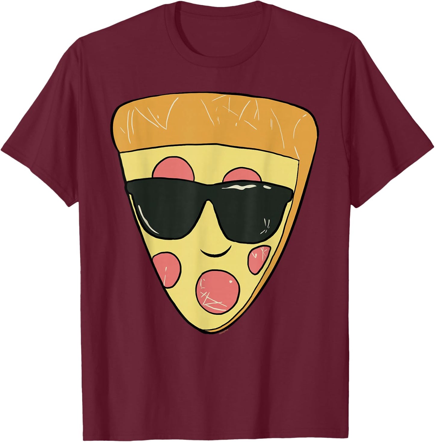 Disney and Pixar's Toy Story 5 Pizza with Sunglasses Sketch T-Shirt - T-Shirt | Maroon