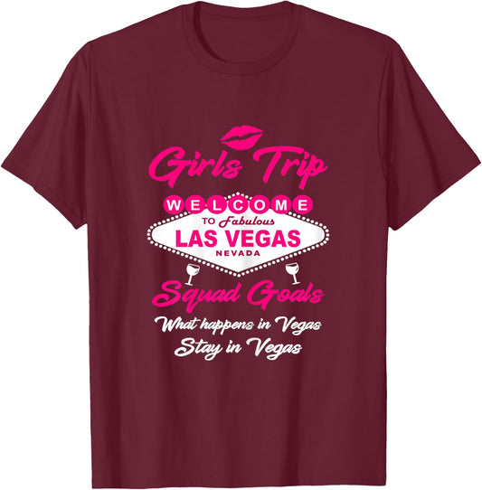 Las Vegas Party Mode ON Girls Trip Birthday Vacay Souvenir T-Shirt - T-Shirt | Maroon