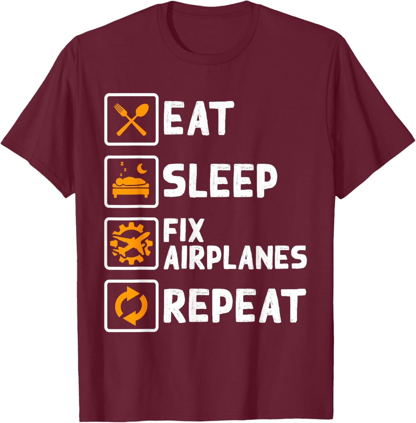 Funny Airplane Mechanic Aircraft Aviation Technician Gift T-Shirt - T-Shirt | Maroon