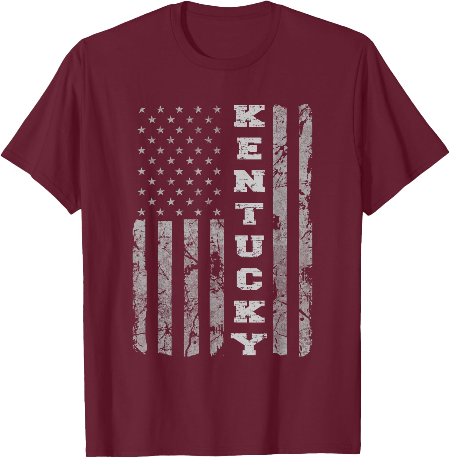 Kentucky Pride, American Flag T-Shirt - T-Shirt | Maroon