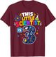 This Little Scientist is 3 3rd Birthday Science Kids T-Shirt - T-Shirt | Maroon