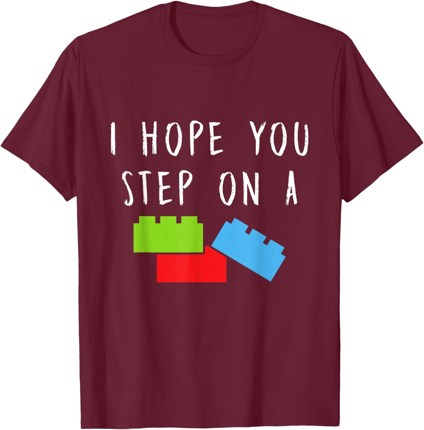Funny Building Blocks Master Builder Bricks Construction T-Shirt - T-Shirt | Maroon