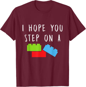 Funny Building Blocks Master Builder Bricks Construction T-Shirt - T-Shirt | Maroon