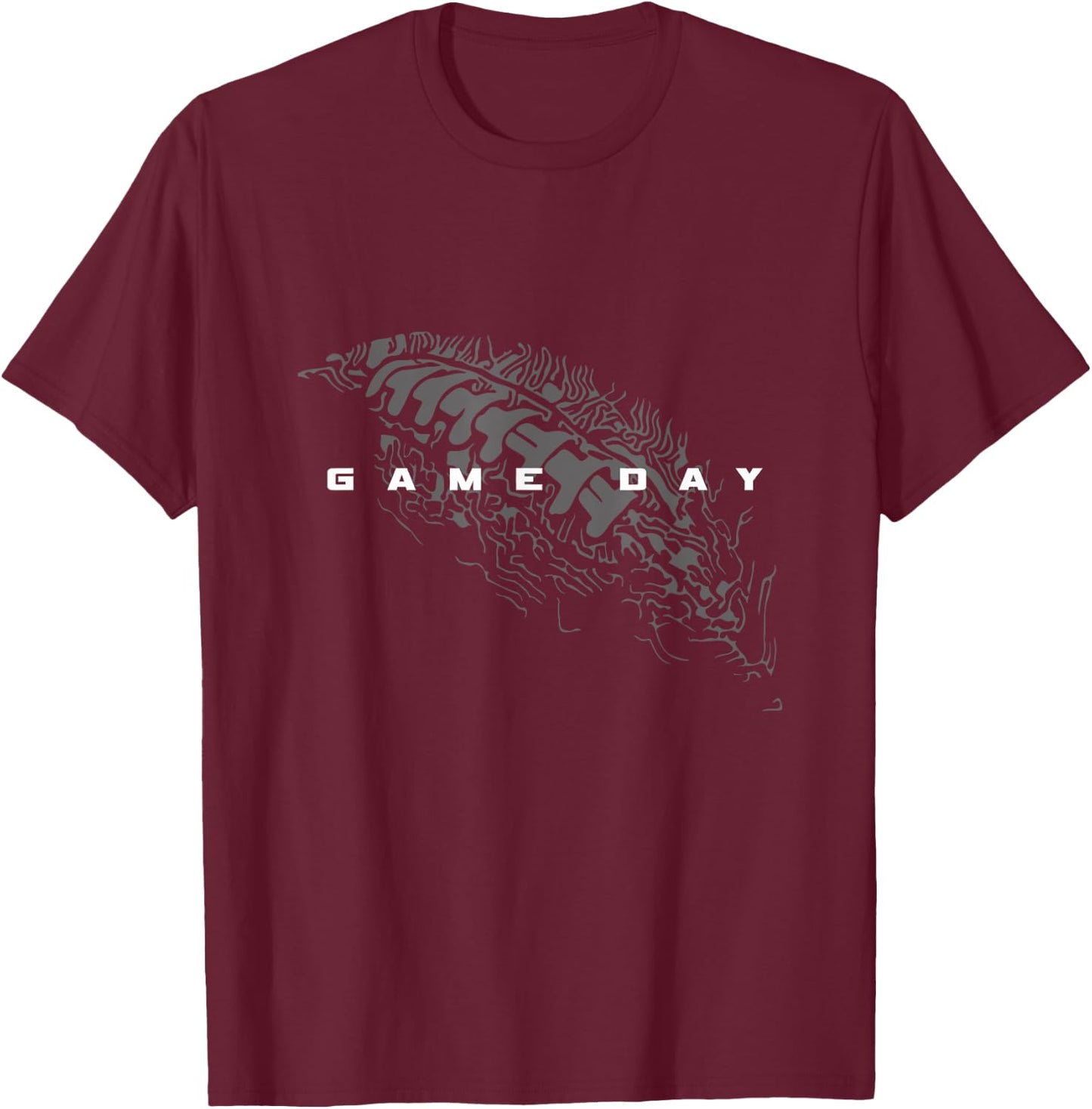 Football Apparel for Football Players or Fans - -Adults, -Kids - Black - S - Short Sleeve - - Modern - Football - Vacation - Cotton 60%, Polyester 40% T-Shirt - T-Shirt | Maroon
