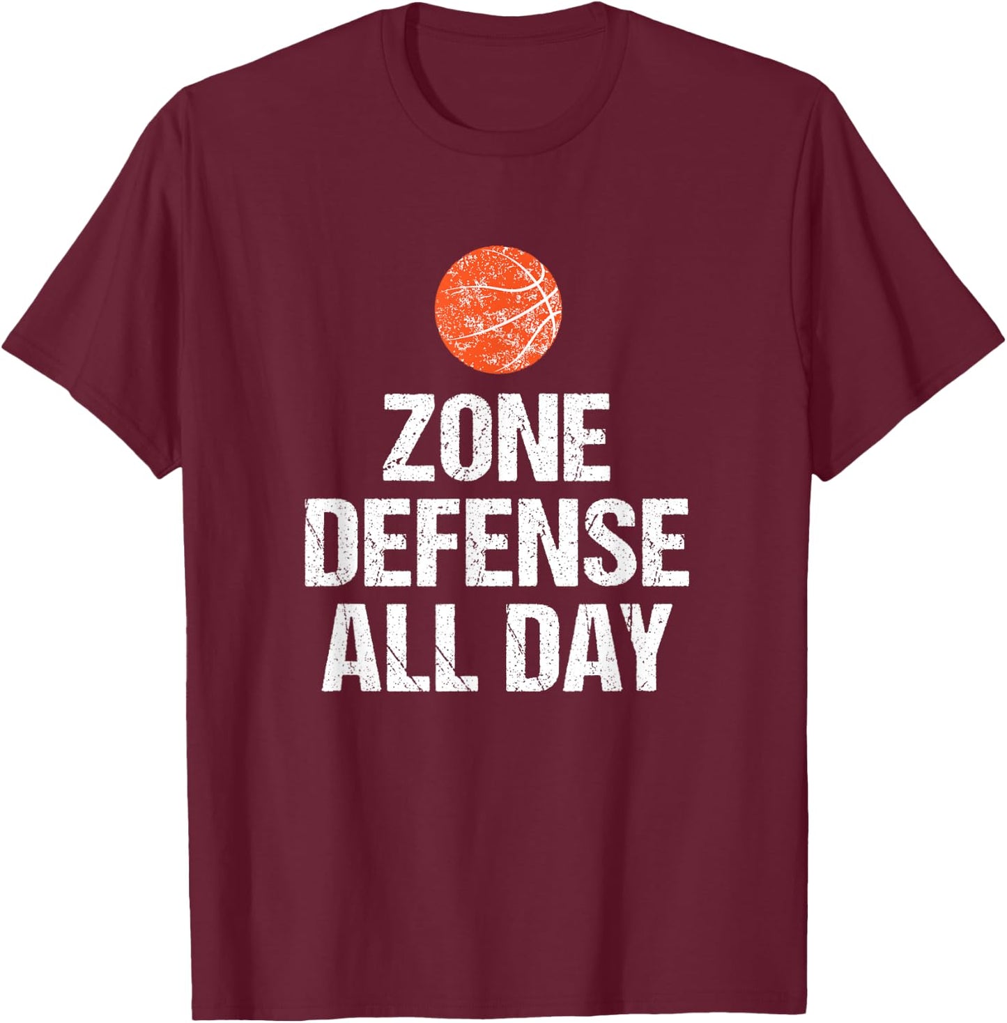 Funny Basketball Coach Gift Zone Defense Saying T-Shirt - T-Shirt | Maroon