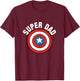 Marvel Father's Day Super Dad Captain America Shield T-Shirt - T-Shirt | Maroon