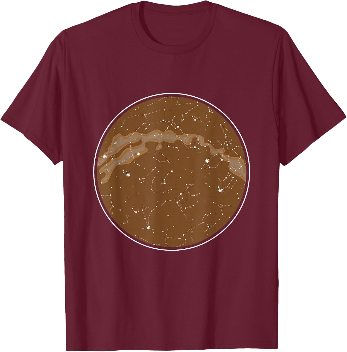 Mythology Map - Stargazing Constellation Astrology Stargazer T-Shirt - T-Shirt | Maroon