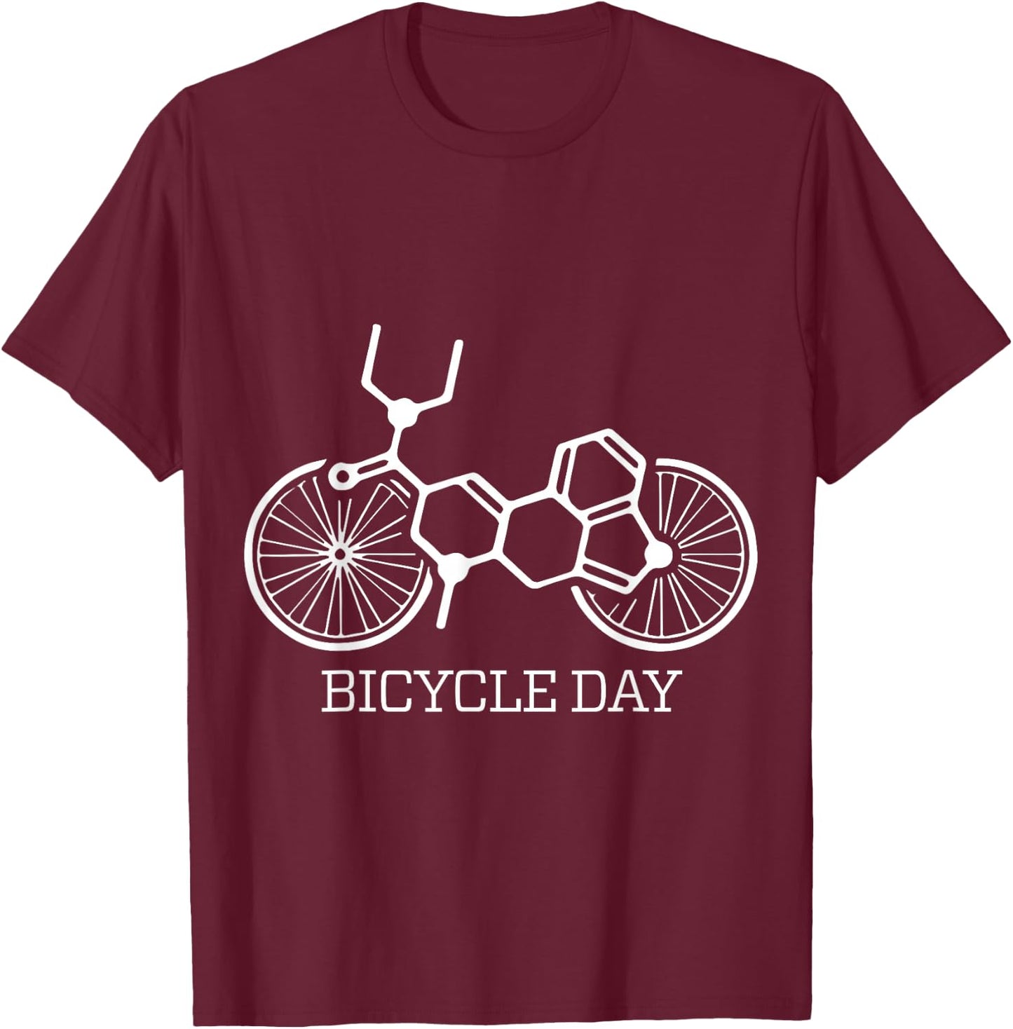 Bicycle Day 1943 with Hofmann on psychedelic love trip T-Shirt - T-Shirt | Maroon