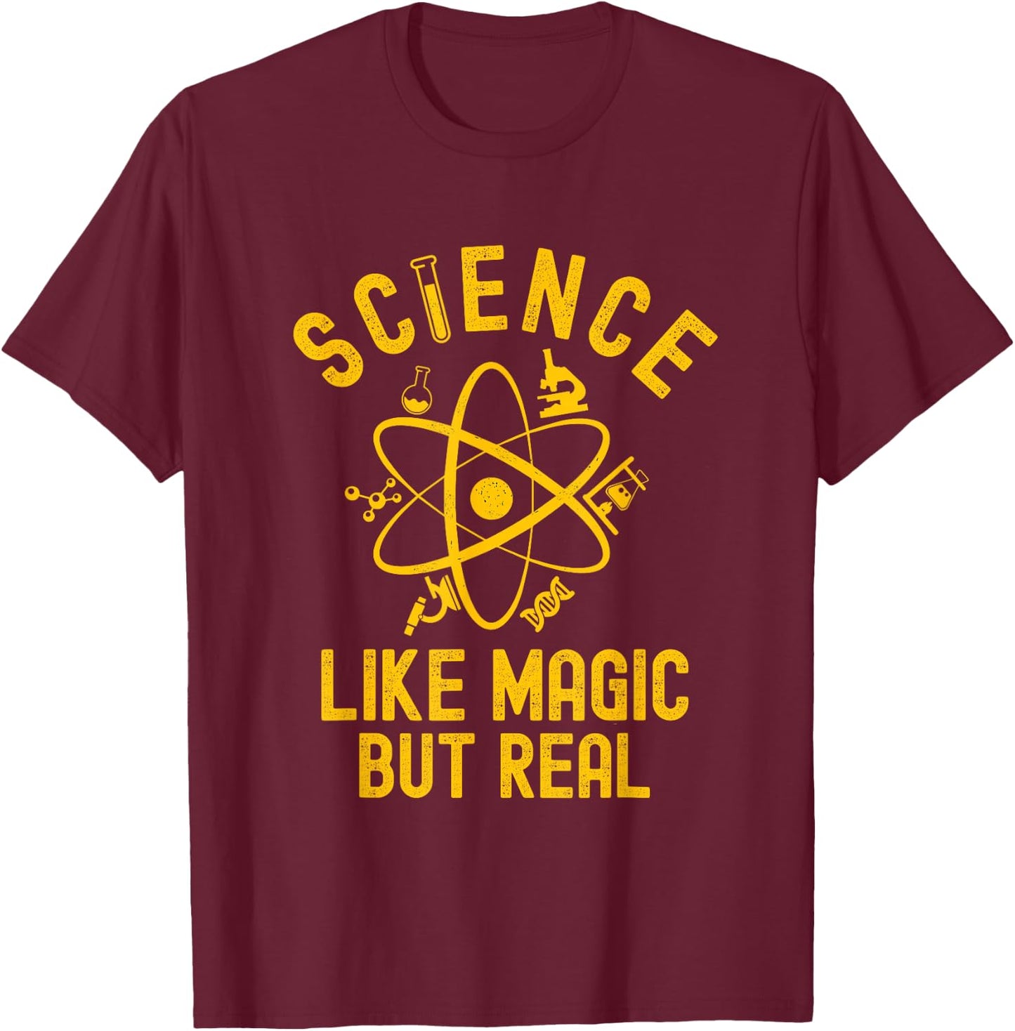 Science Like Magic But Real Funny Science Teacher Geek Nerd T-Shirt - T-Shirt | Maroon
