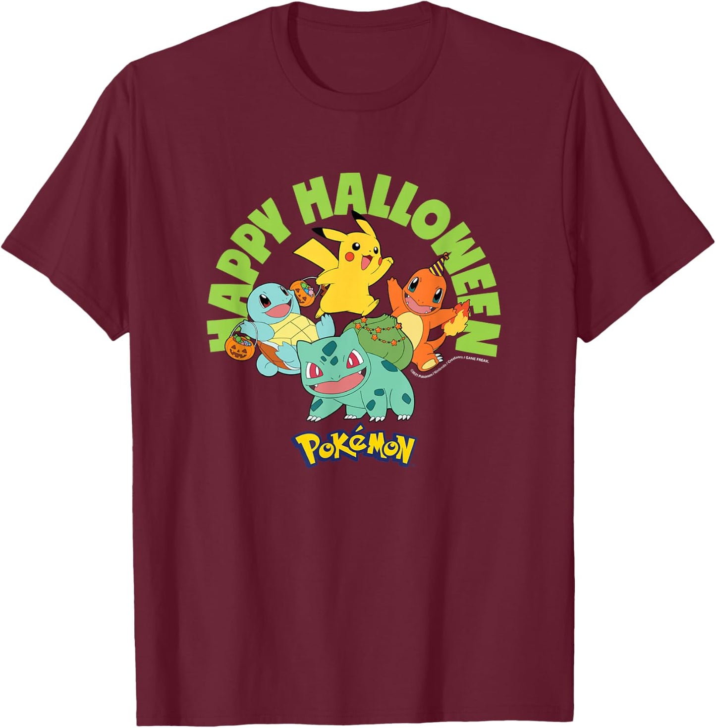 Pokémon -: Halloween: Happy Halloween T-Shirt - T-Shirt | Maroon