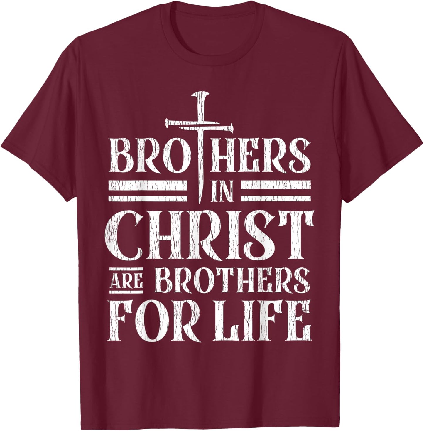 Brothers in Christ are brothers for life vintage T-Shirt - T-Shirt | Maroon