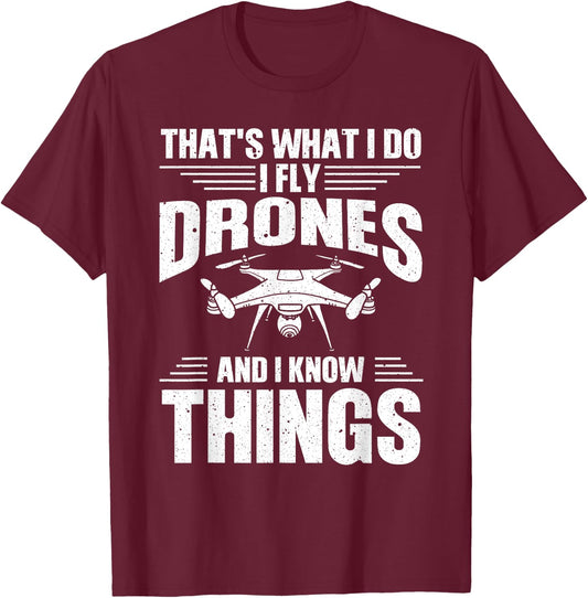 Funny Drone Women Drone Pilot Flying Aerial Vehicle T-Shirt - T-Shirt | Maroon