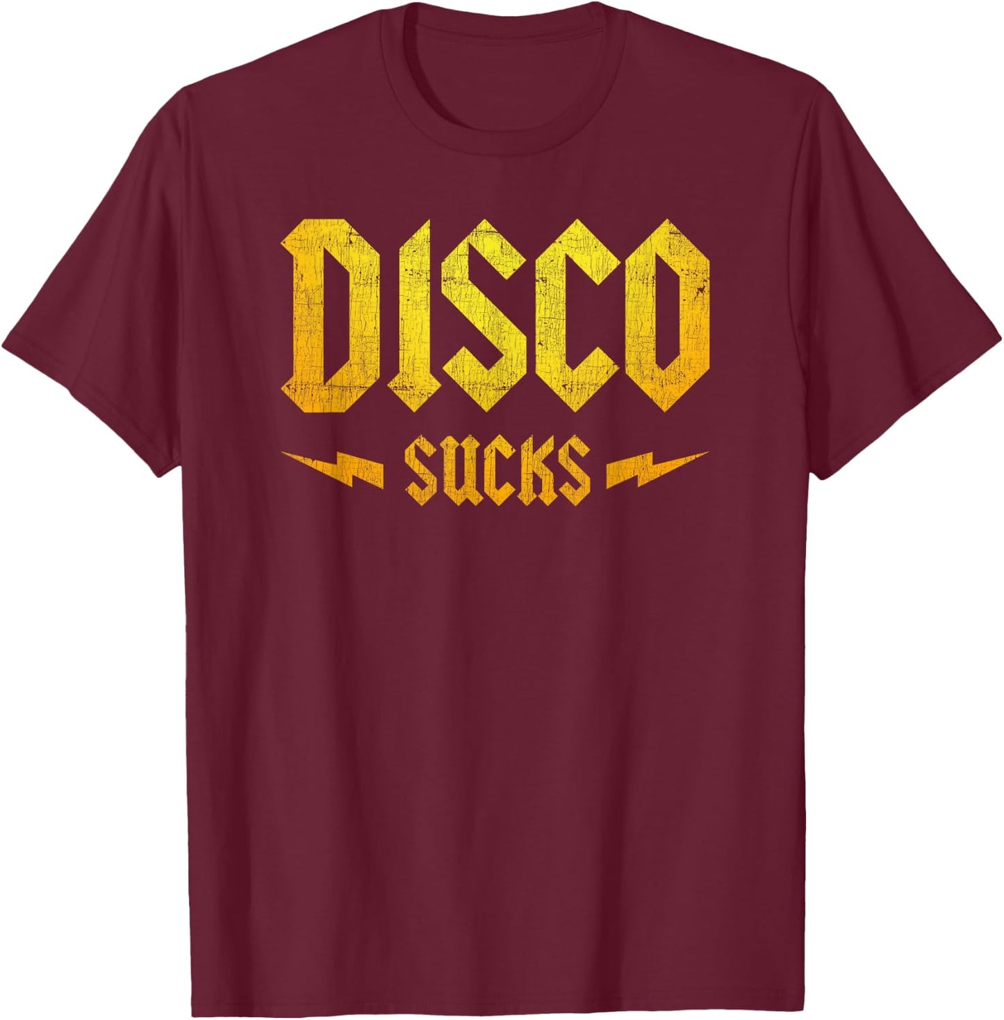 Disco Sucks 70s Funky Retro Vintage Rock Concert T-Shirt - T-Shirt | Maroon