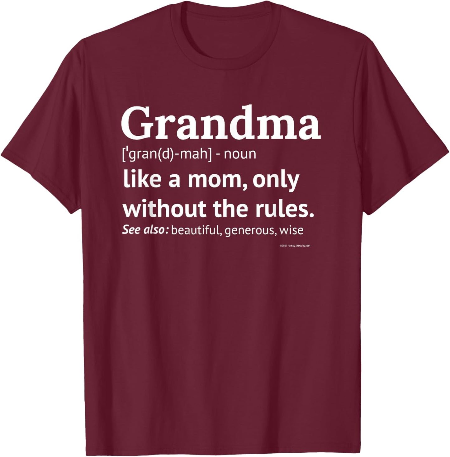Grandma Definition Funny Gift Grandmother T-Shirt - T-Shirt | Maroon