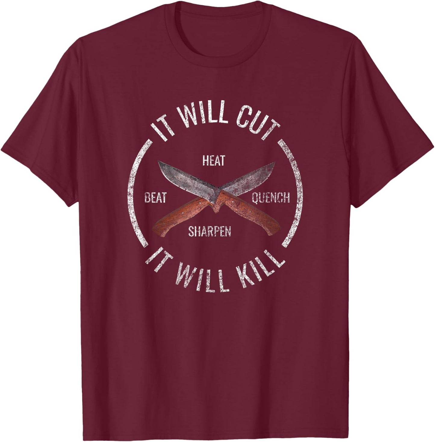 Fire Forged Knife Blacksmith Sword I'd Hit That T-Shirt - T-Shirt | Maroon
