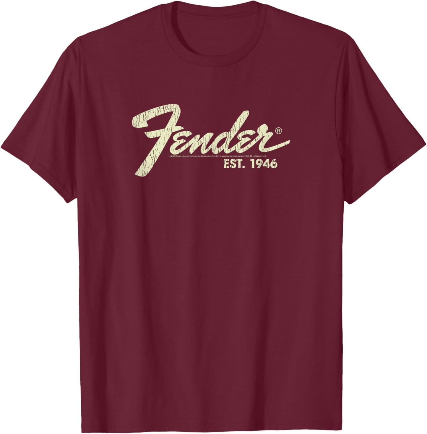 Fender Classic Fender Est. 1946 Short Sleeve T-Shirt - T-Shirt | Maroon