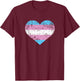 Transgender Heart LGBTQ Pride Month Love Flag Gift T-Shirt - T-Shirt | Maroon