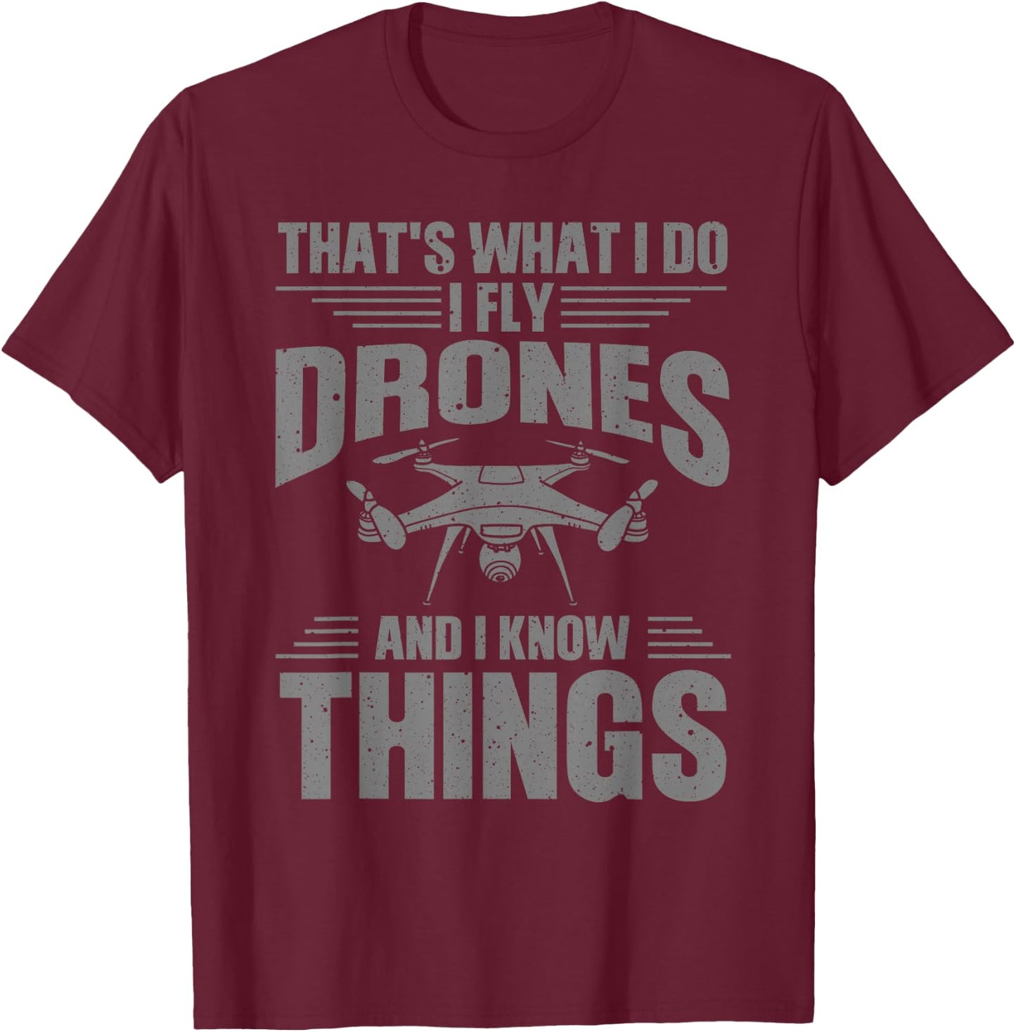 Funny Drone Art Women Boys Drone Racing Drone Pilot T-Shirt - T-Shirt | Maroon