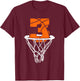 Cool Birthday Number Three Basketball Gift Shirt, Basketball T-Shirt - T-Shirt | Maroon