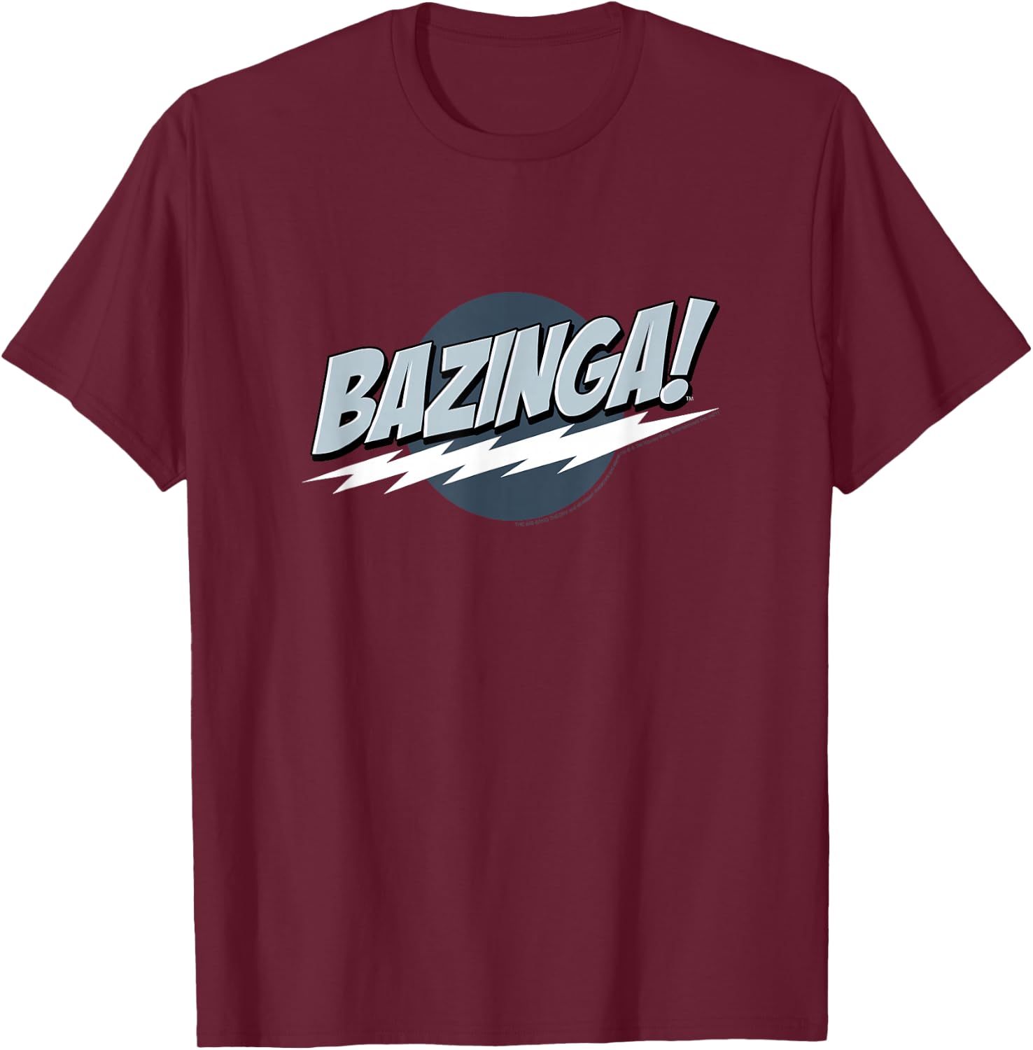 The Big Bang Theory Bazinga Cool Tones Logo TV Show T-Shirt - T-Shirt | Maroon