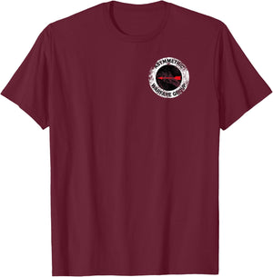Asymmetrical Warfare Group (AWG) Words Distressed Worn Look T-Shirt - T-Shirt | Maroon