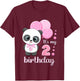 Girl 2 Year Old, Panda, Pink Balloons, It's My 2nd Birthday T-Shirt - T-Shirt | Maroon