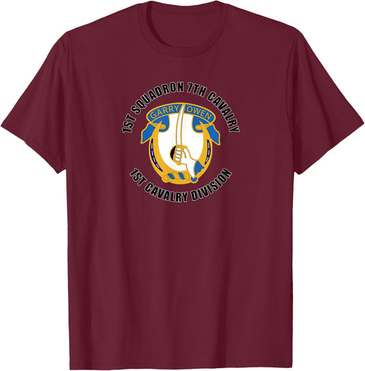 1st Squadron 7th Cavalry 1st Cavalry Division Veteran T-Shirt - T-Shirt | Maroon