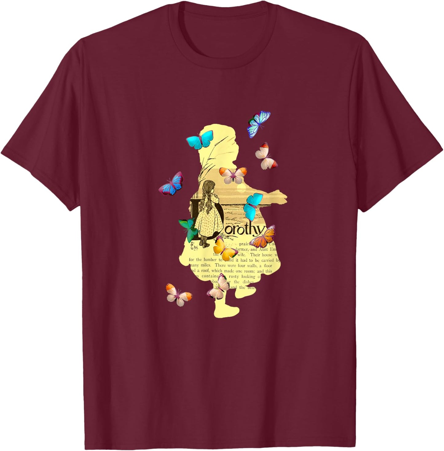 Dorothy Gale Wizard of Oz, Vintage Fairy Tale Book Art Style T-Shirt - T-Shirt | Maroon