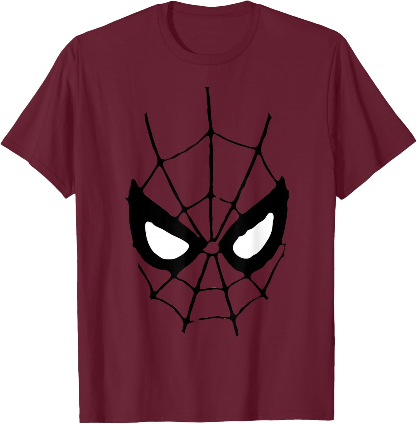 Marvel Spiderman Retro Comic Big Face T-Shirt - T-Shirt | Maroon