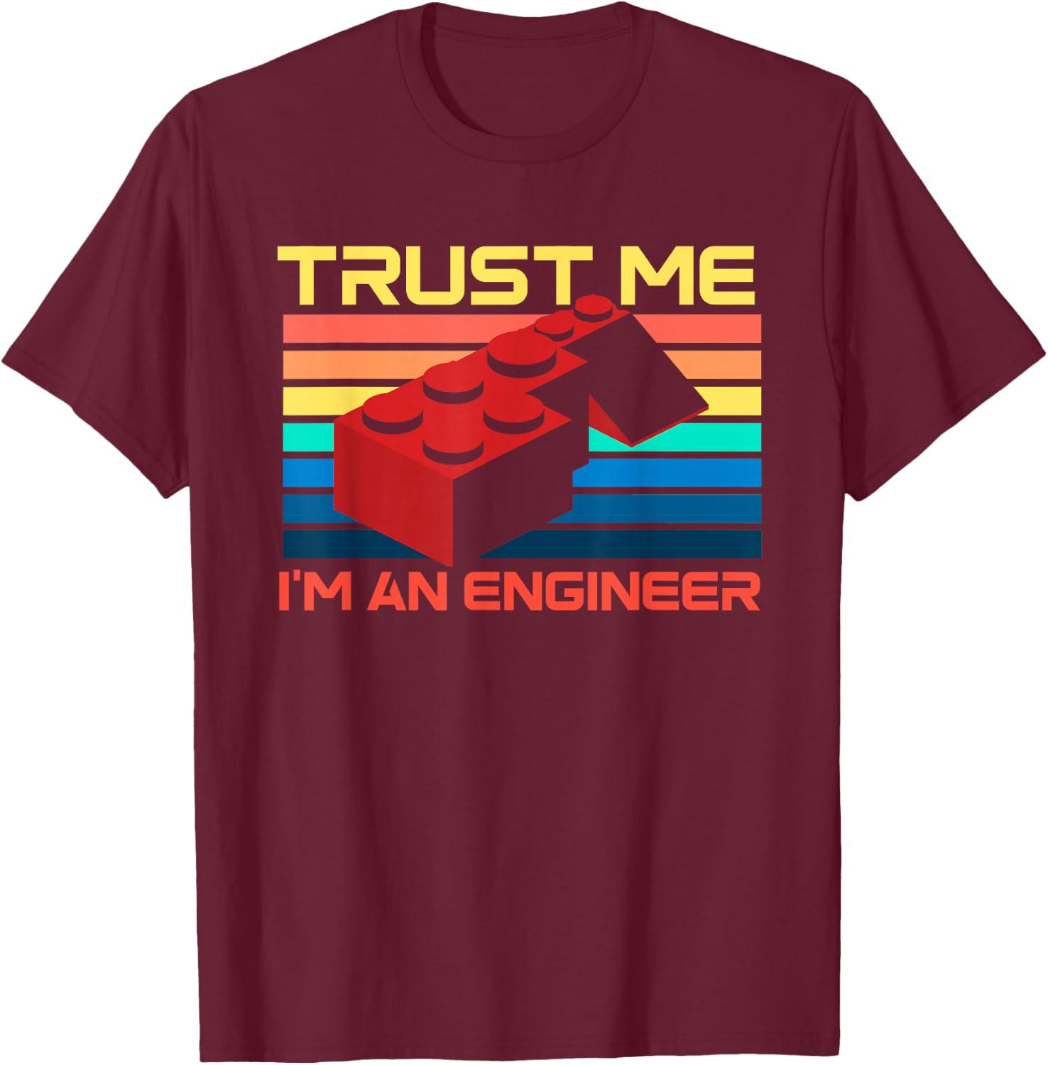 Engineer Master Builder Building Blocks Bricks Bricklayer Small T-Shirt - T-Shirt | Maroon
