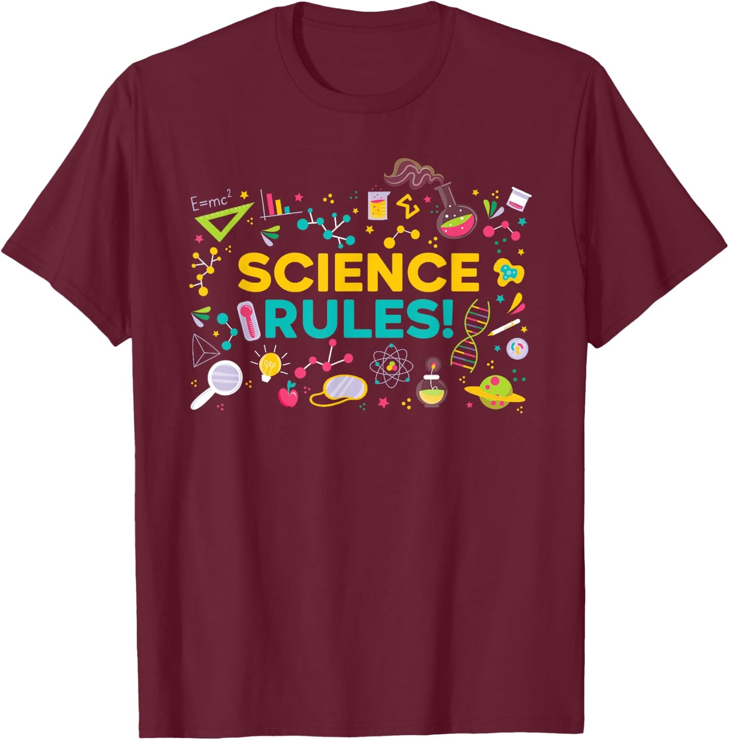Science Rules Future Scientist Chemistry Biology T-Shirt - T-Shirt | Maroon