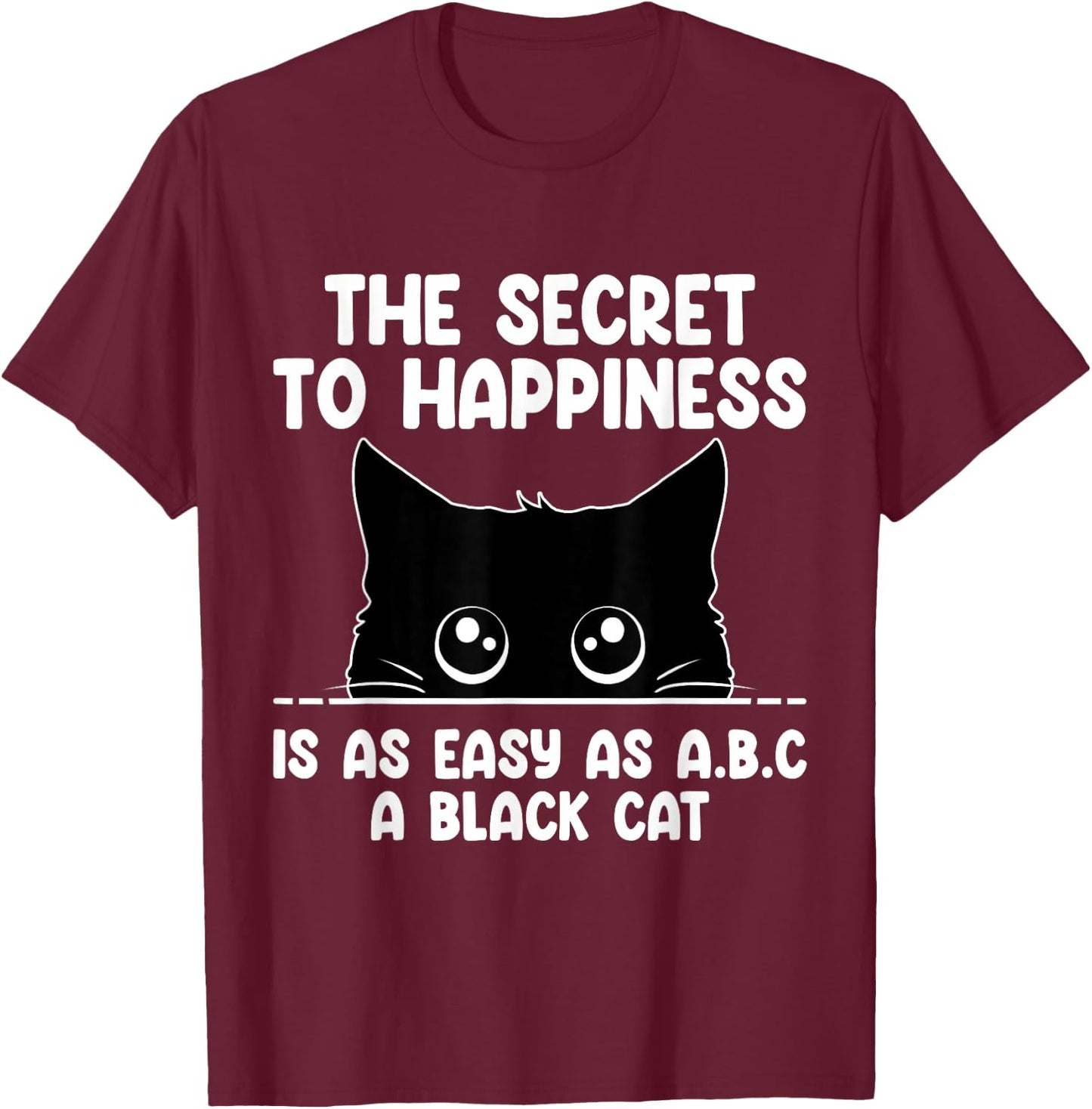 Black Cat Kitten Lover Funny Feline Pet Owner Women Girls Kids T-Shirt - T-Shirt | Maroon