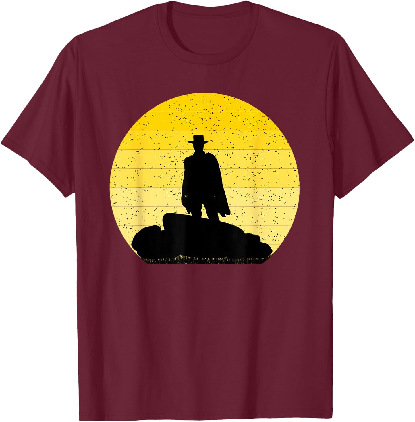 western Lone Cowboy Rancher Poncho Shirt T-Shirt - T-Shirt | Maroon
