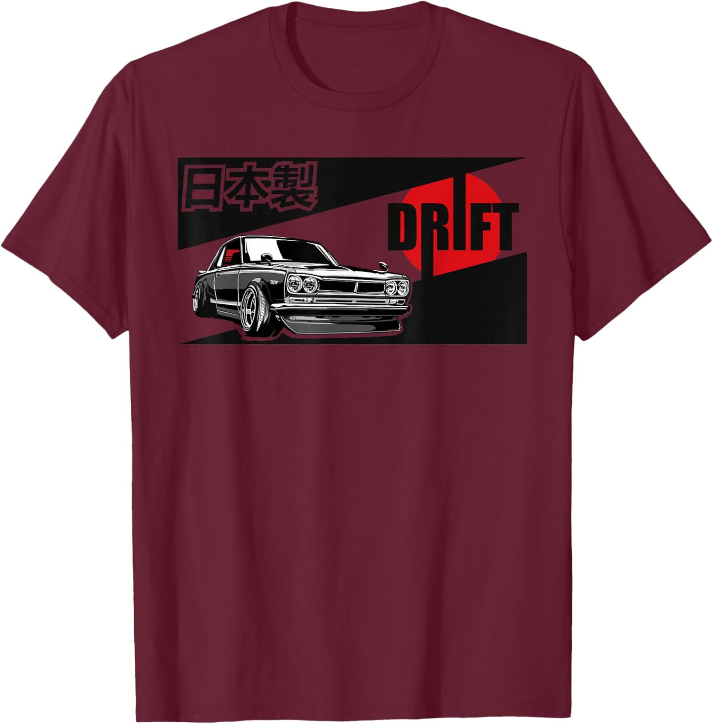 JDM Tokyo Japan Drift Race Car Tuning Retro Vintage Graphic T-Shirt - T-Shirt | Maroon