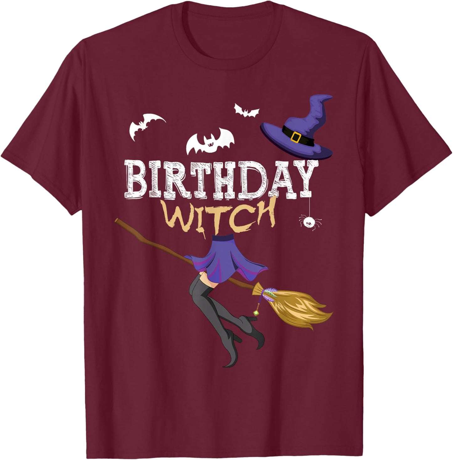 Funny Halloween I'm the Cool Birthday Witch Matching Group T-Shirt - T-Shirt | Maroon