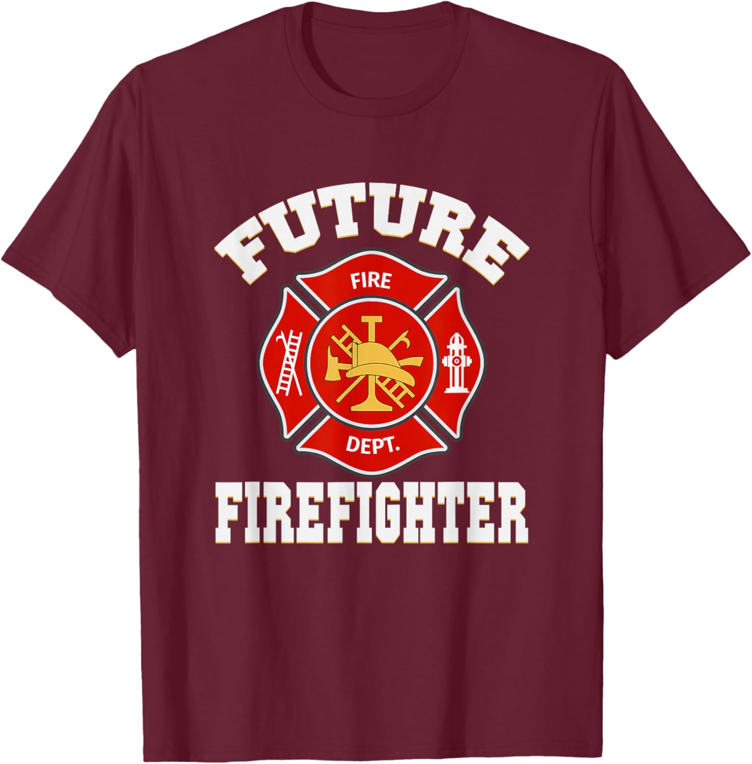 Firefighter Quotes Future Firefighter - Men's Black Short Sleeve Classic Fit - Small T-Shirt - T-Shirt | Maroon