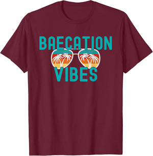 Cute Couples Trip Matching Vacation Baecation Vibes T-Shirt - T-Shirt | Maroon