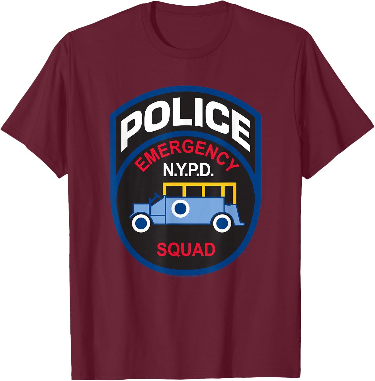New York City NYPD Emergency Squad T-Shirt - T-Shirt | Maroon