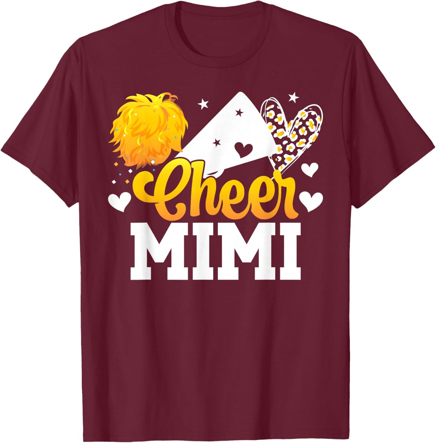Cheer Mimi Of A Cheerleader Mimi Cheerleading Mimi Grandma T-Shirt - T-Shirt | Maroon