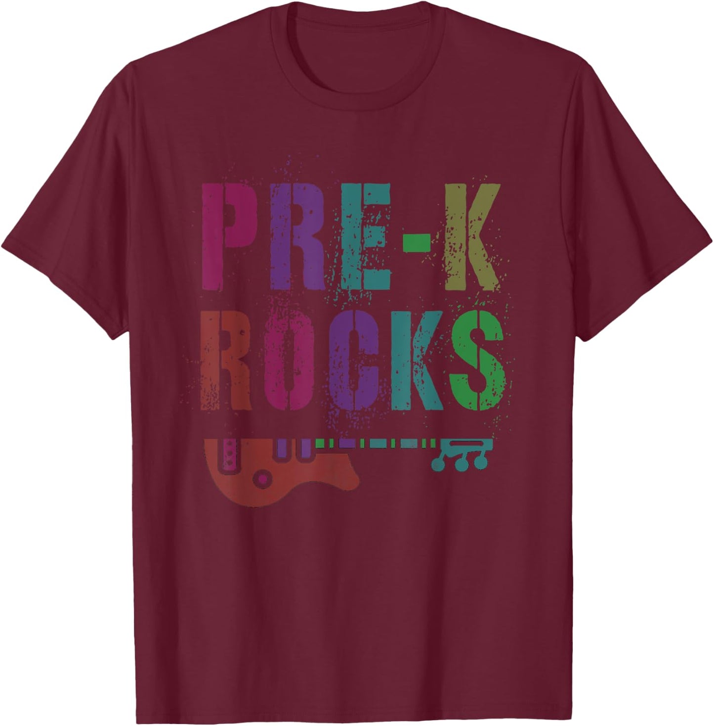 PRE-K ROCKS Teacher Rockstar Ready Crush PreK Bruh We Back T-Shirt - T-Shirt | Maroon