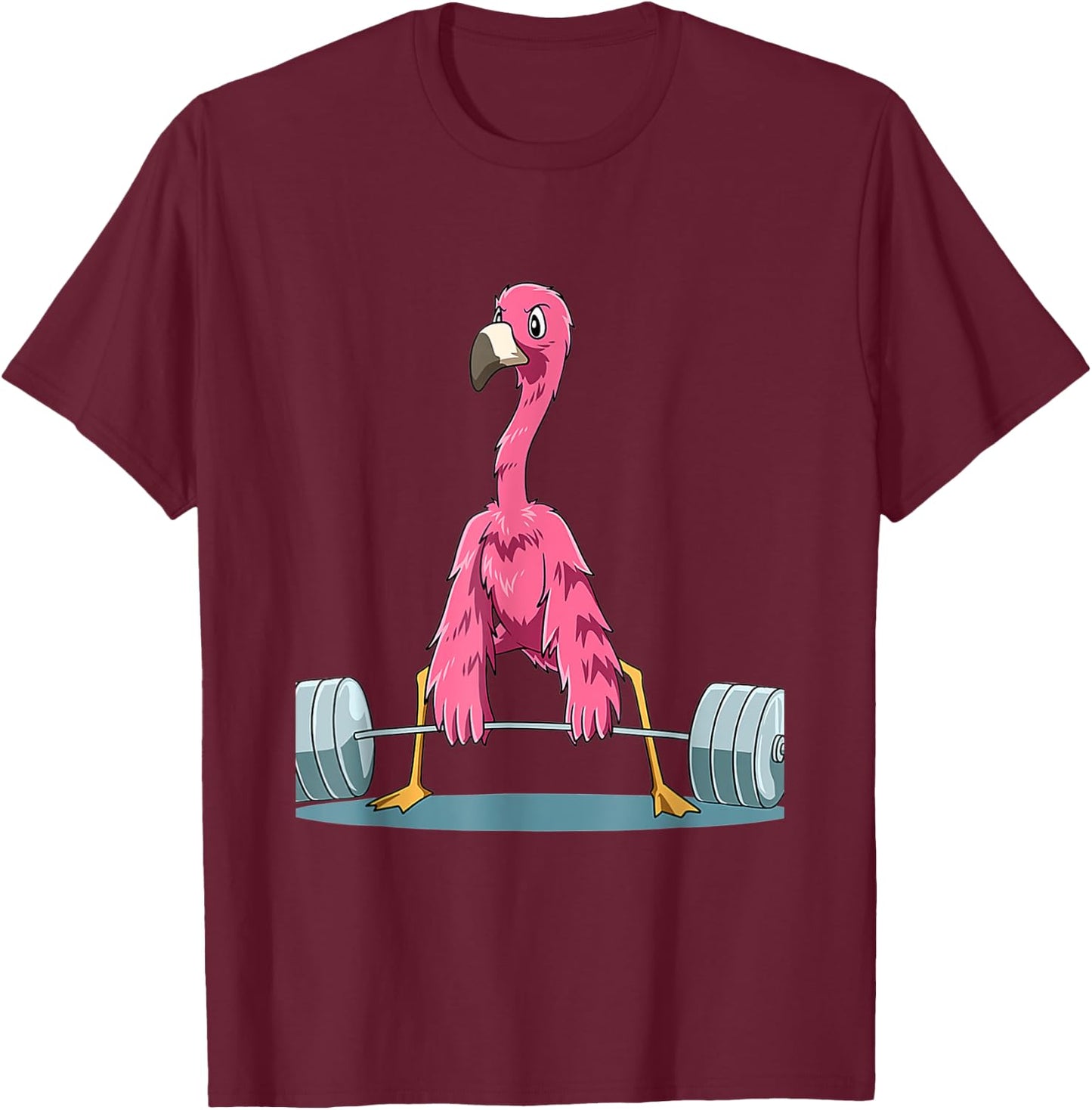 Weightlifting Flamingo Deadlifting Flamingo Powerl T-Shirt - T-Shirt | Maroon