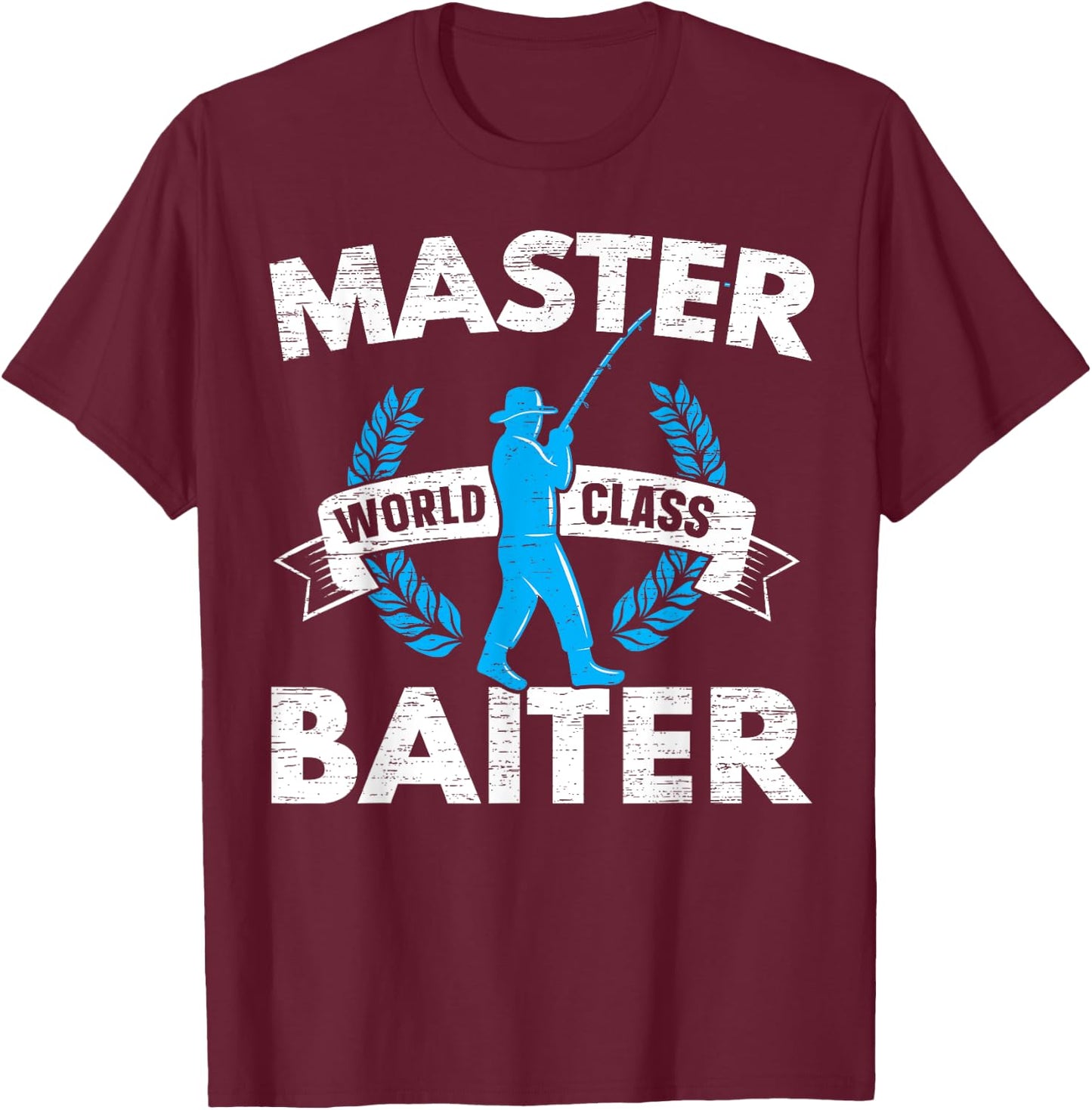 Master World Class Bait Fisherman T-Shirt - T-Shirt | Maroon