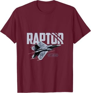F-22 Raptor Military Jet Aircraft T-Shirt - T-Shirt | Maroon