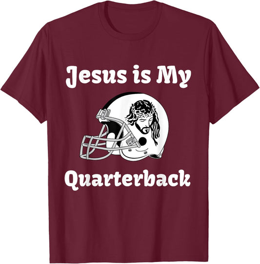 Funny Jesus Fantasy Football T Shirt T-Shirt - T-Shirt | Maroon