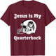 Funny Jesus Fantasy Football T Shirt T-Shirt - T-Shirt | Maroon