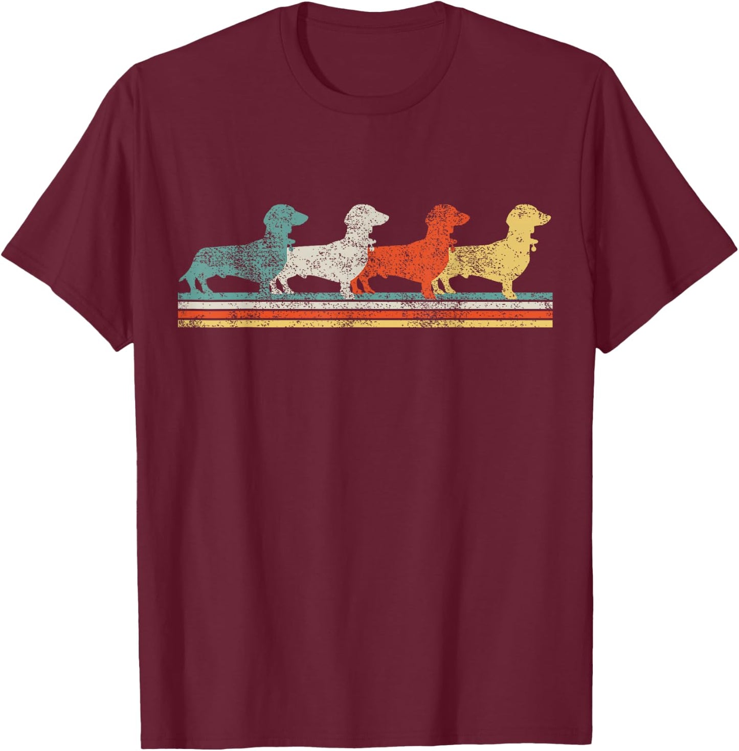 Dachshund Wiener Weiner Doxie Small T-Shirt - T-Shirt | Maroon