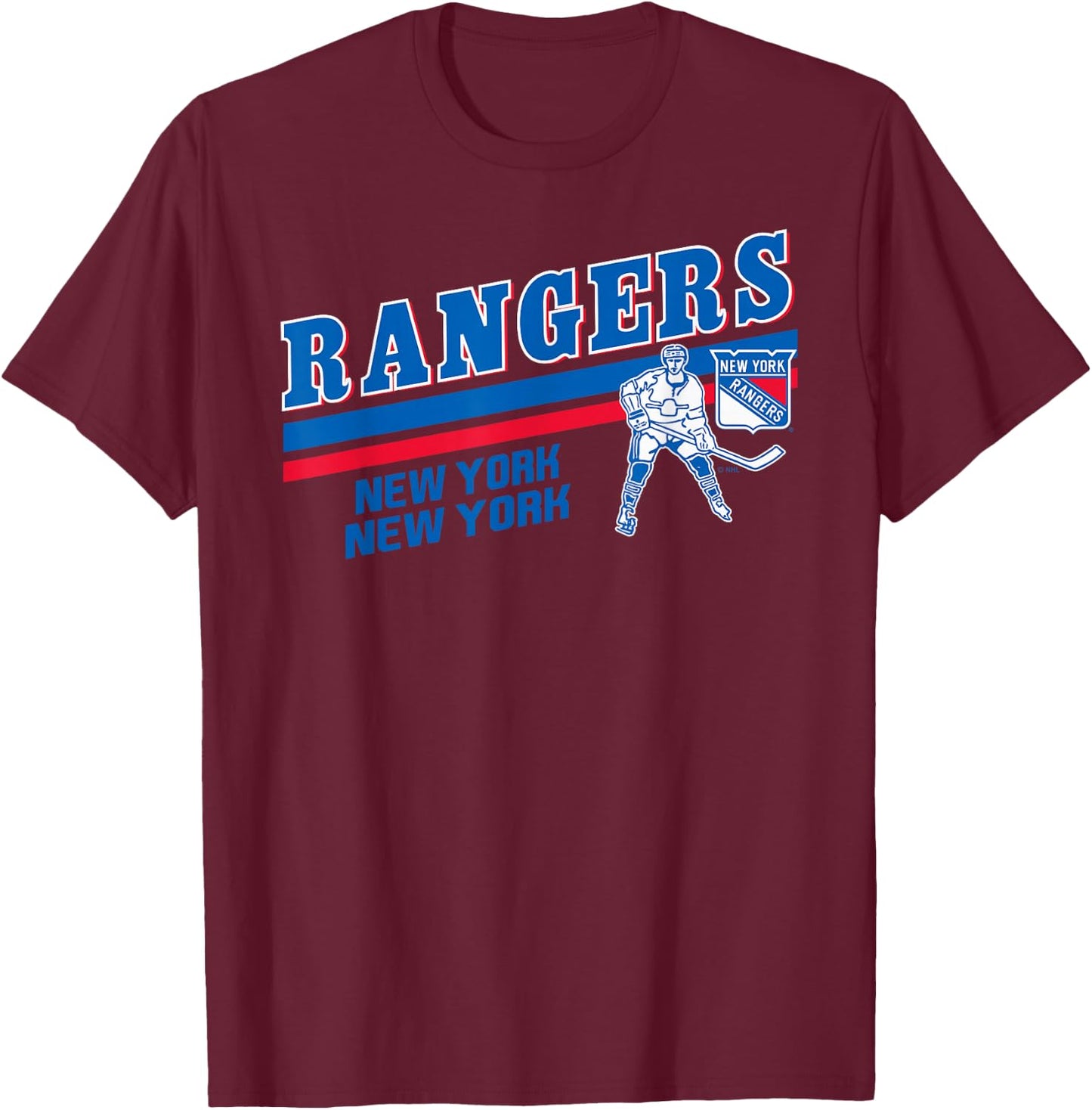 New York Rangers Player Black Officially Licensed T-Shirt - T-Shirt | Maroon