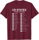 US States I Have Visited All 50 States Travel Bucket List T-Shirt - T-Shirt | Maroon