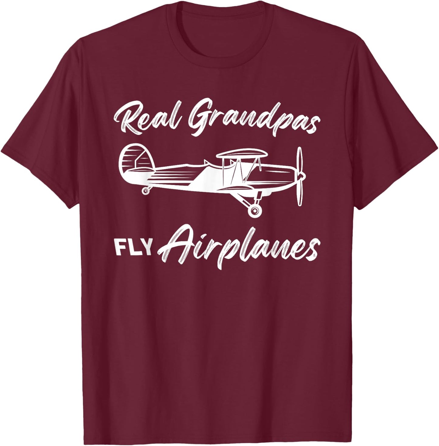 Real grandpas fly airplanes Pilot T-Shirt - T-Shirt | Maroon