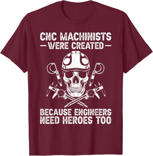 Cool CNC Machinist Design Women Machinist Engineer T-Shirt - T-Shirt | Maroon